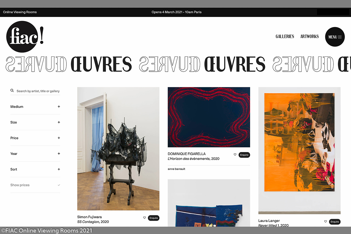 FIAC ONLINE VIEWING ROOMS - FIRST EDITION - THE FINE GUIDE - ART TRAVEL ...